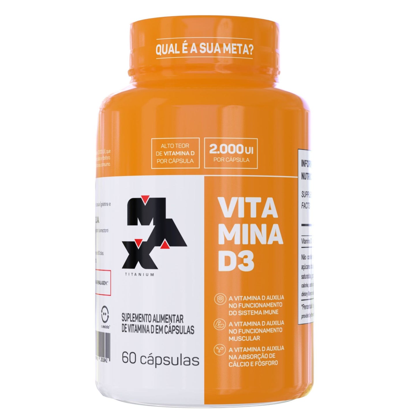 Vitamina D3 Max Titanium - 60 Cápsulas
